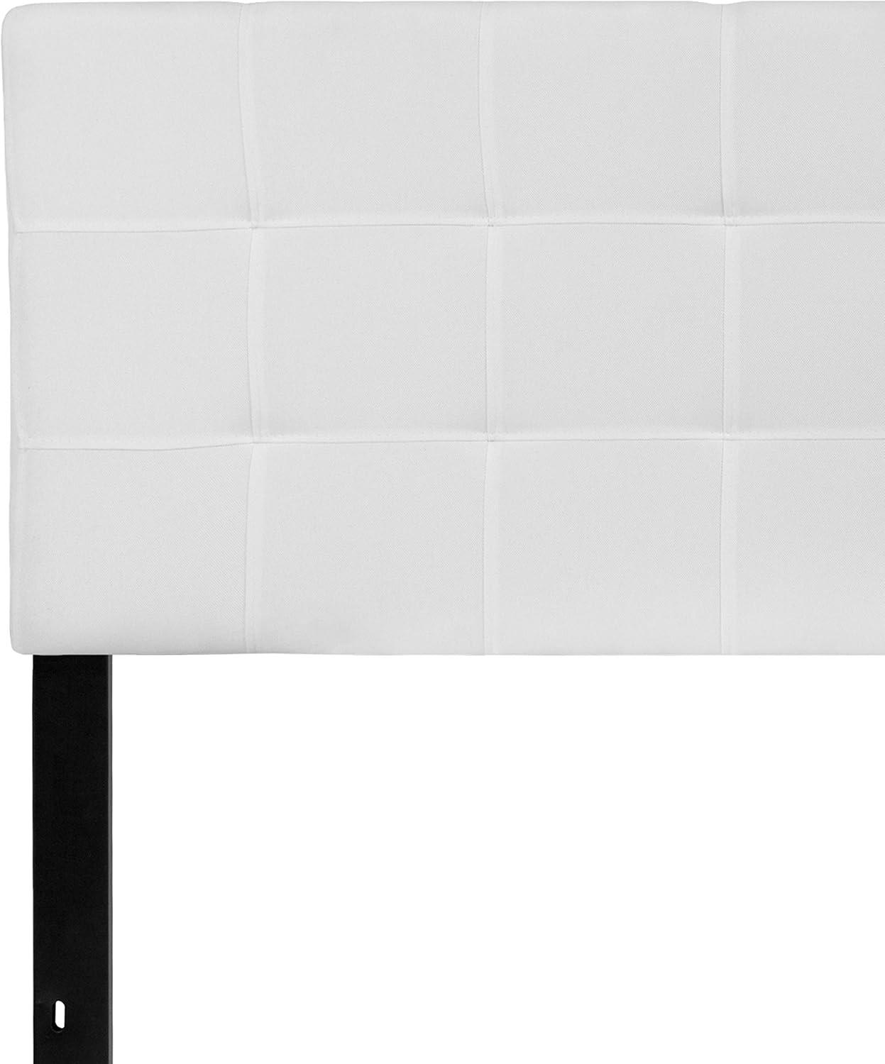 imageFlash Furniture Bedford Box Stitch Tufted Upholstered Twin Size Headboard in Black FabricWhite