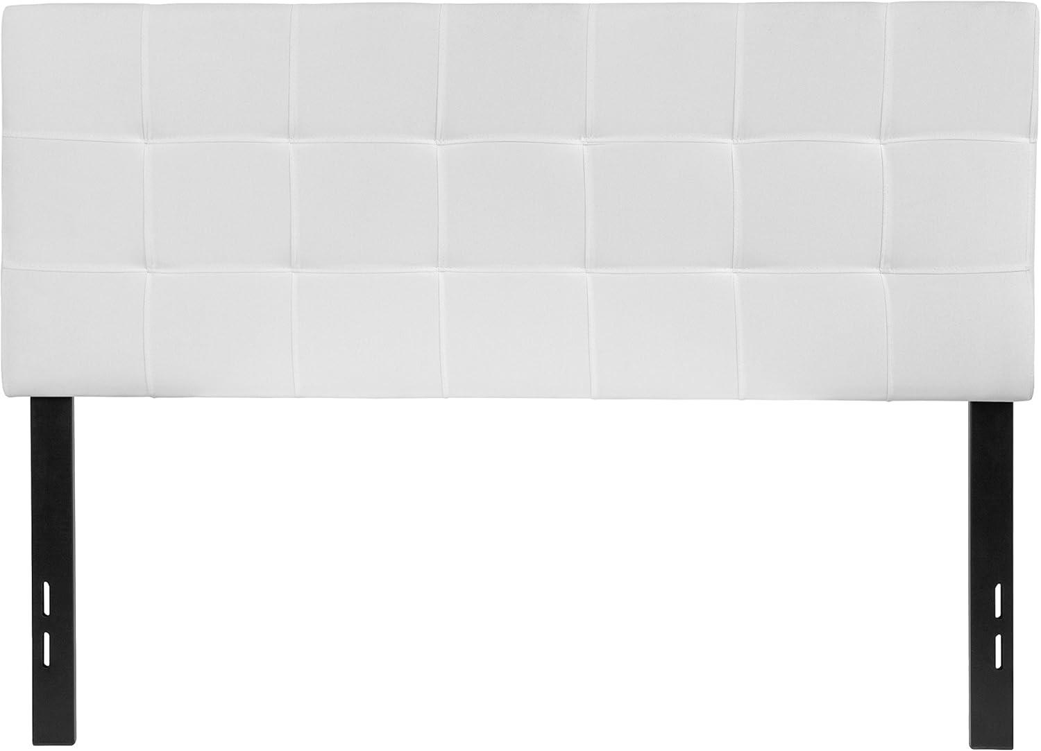 imageFlash Furniture Bedford Box Stitch Tufted Upholstered Twin Size Headboard in Black FabricWhite