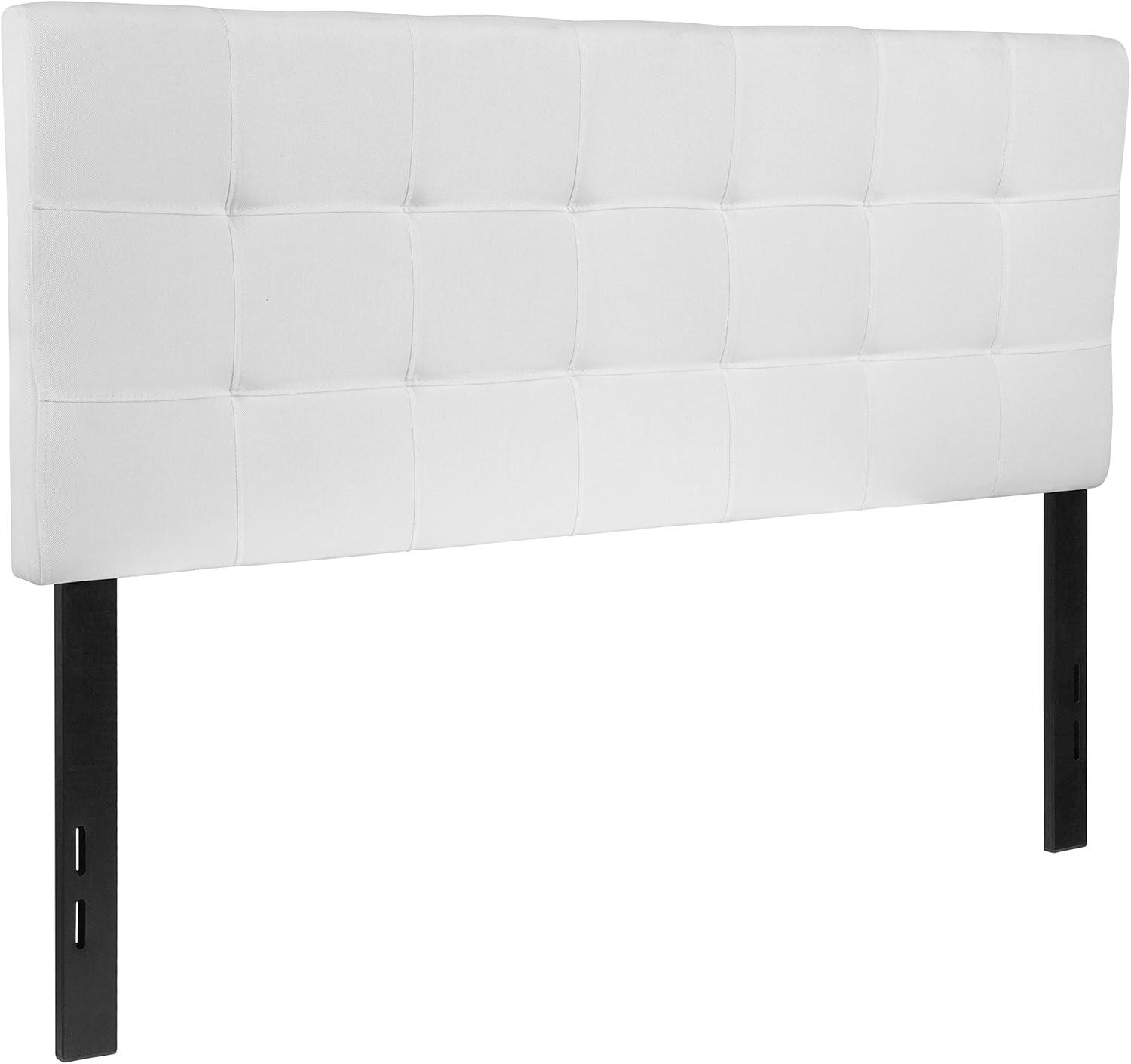 imageFlash Furniture Bedford Box Stitch Tufted Upholstered Twin Size Headboard in Black FabricWhite