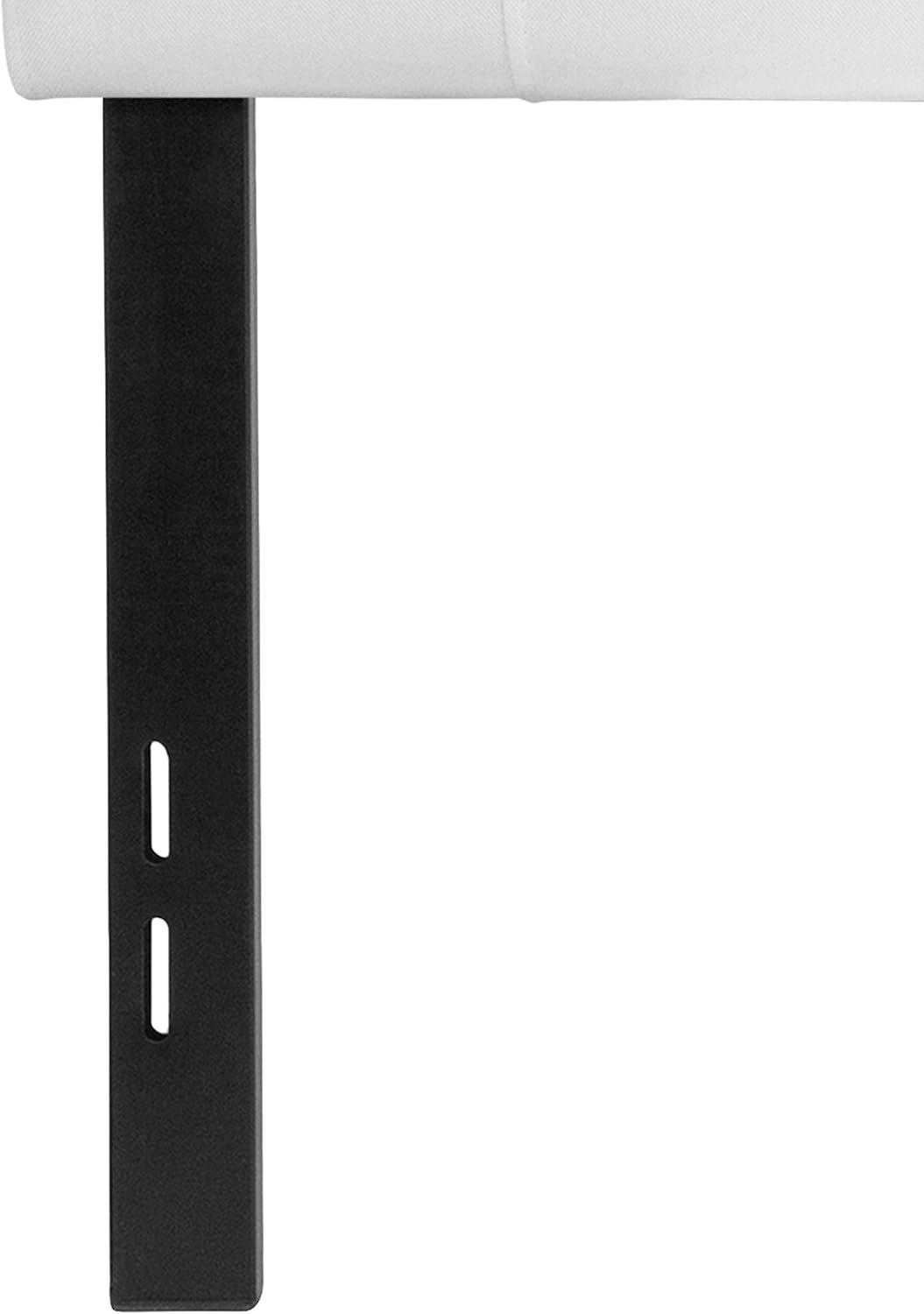imageFlash Furniture Bedford Box Stitch Tufted Upholstered Twin Size Headboard in Black FabricWhite