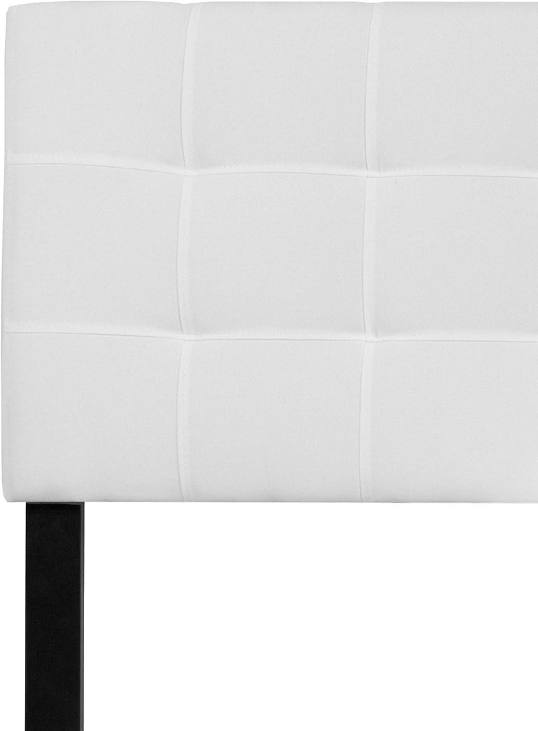 imageFlash Furniture Bedford Box Stitch Tufted Upholstered Twin Size Headboard in Black FabricWhite