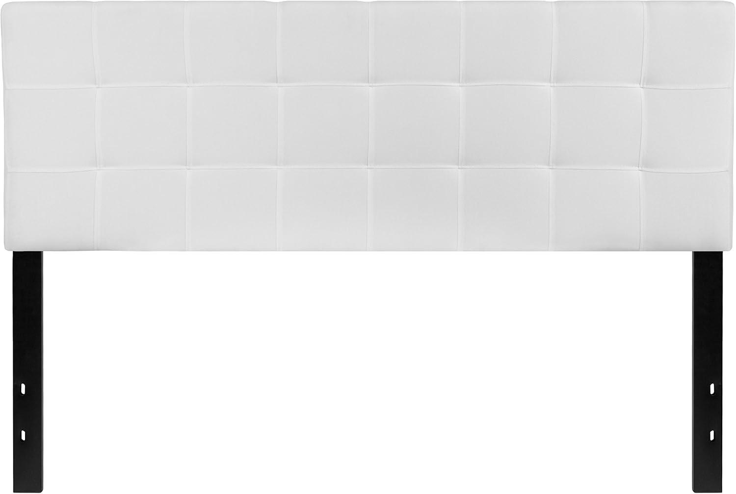 imageFlash Furniture Bedford Box Stitch Tufted Upholstered Twin Size Headboard in Black FabricWhite