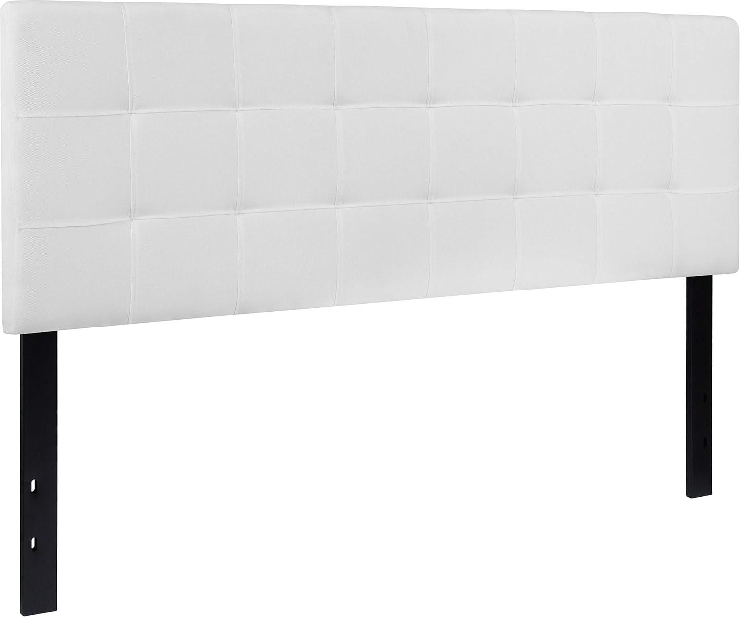 imageFlash Furniture Bedford Box Stitch Tufted Upholstered Twin Size Headboard in Black FabricWhite