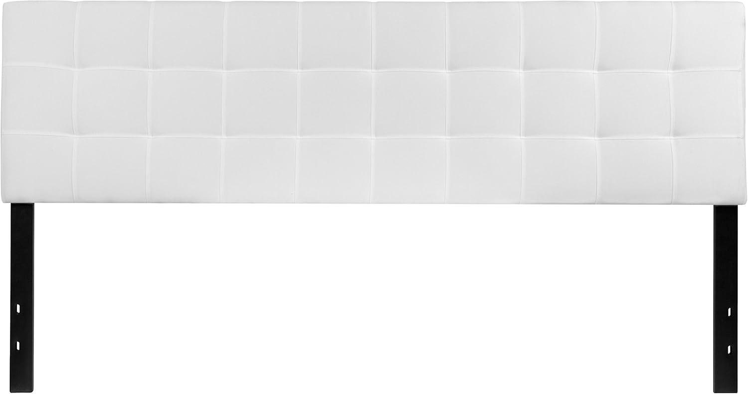 imageFlash Furniture Bedford Box Stitch Tufted Upholstered Twin Size Headboard in Black FabricWhite