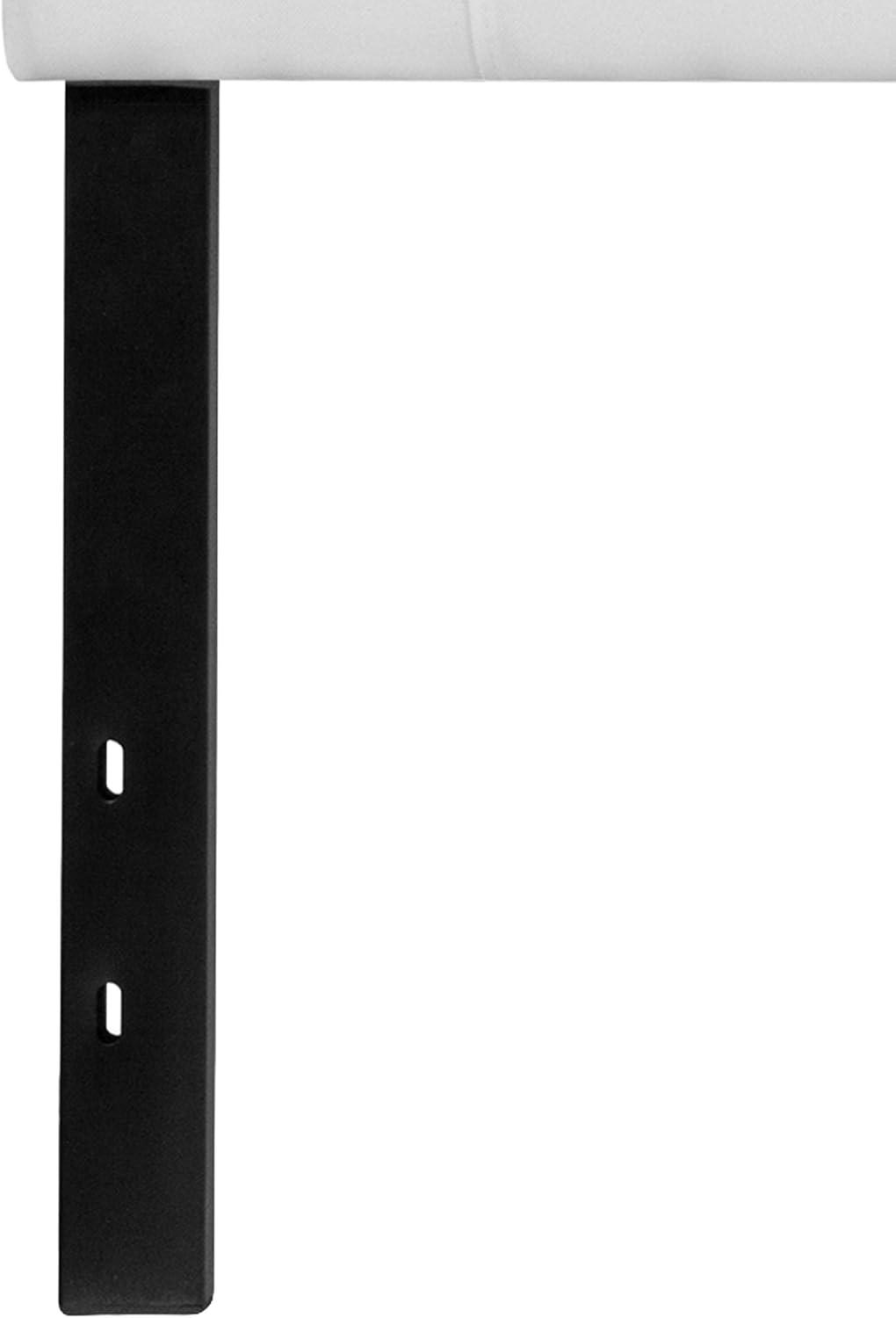 imageFlash Furniture Bedford Box Stitch Tufted Upholstered Twin Size Headboard in Black FabricWhite