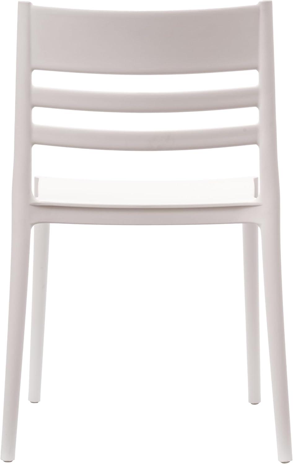 imageFlash Furniture Bridgeport Slat Back Patio Chair with Contoured Seat Commercial AllWeather Stacking Resin Chair UV Resistant IndoorOutdoor Black Set of 4White