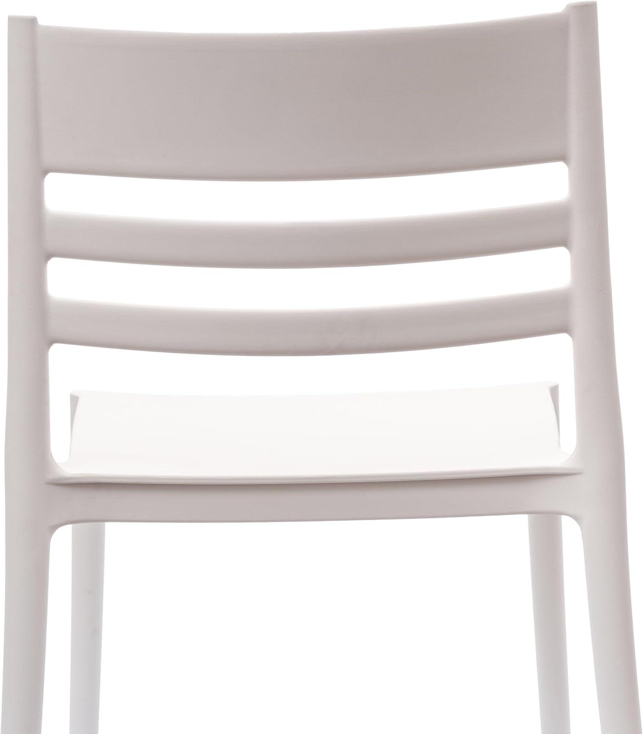 imageFlash Furniture Bridgeport Slat Back Patio Chair with Contoured Seat Commercial AllWeather Stacking Resin Chair UV Resistant IndoorOutdoor Black Set of 4White