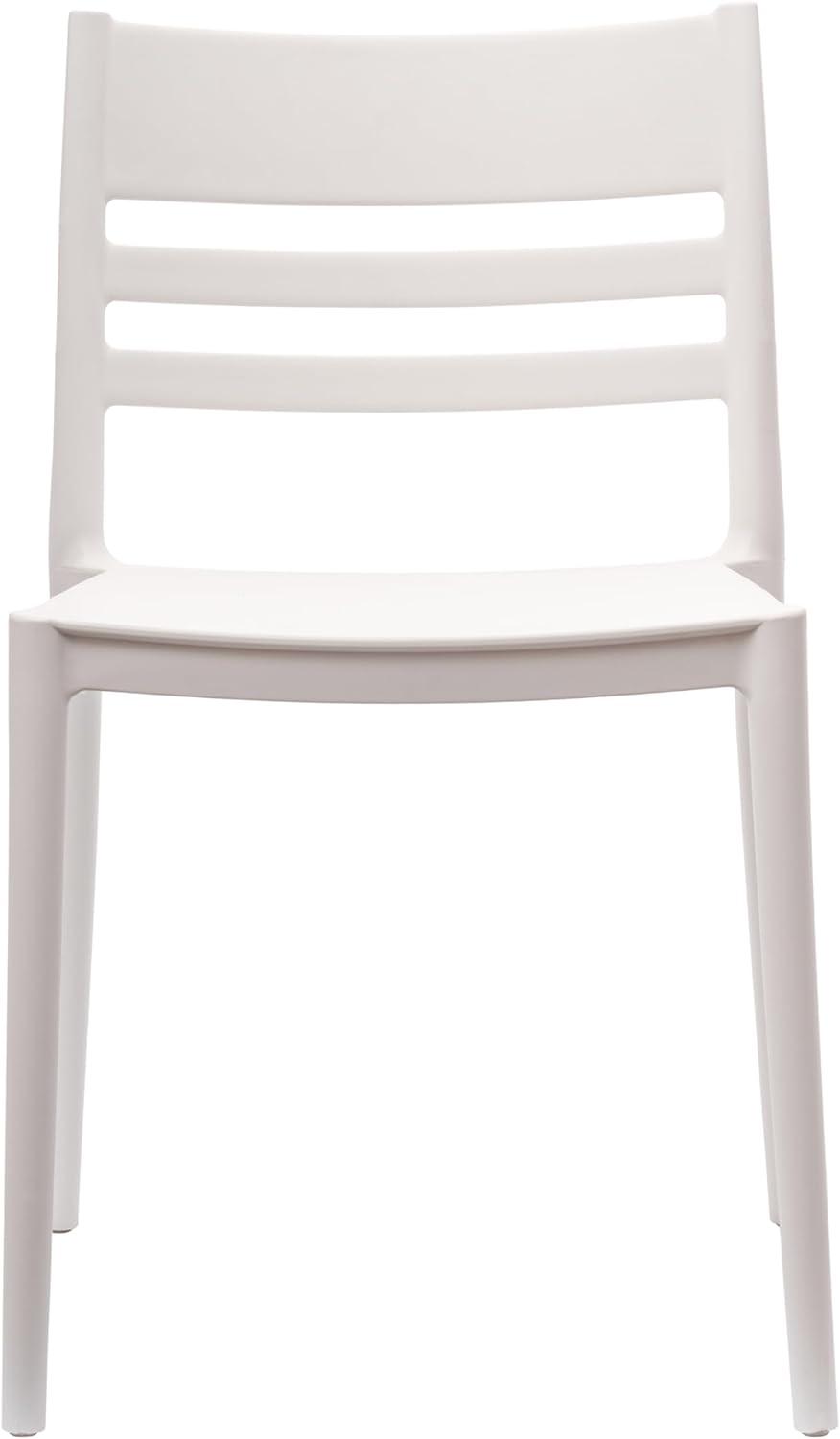 imageFlash Furniture Bridgeport Slat Back Patio Chair with Contoured Seat Commercial AllWeather Stacking Resin Chair UV Resistant IndoorOutdoor Black Set of 4White