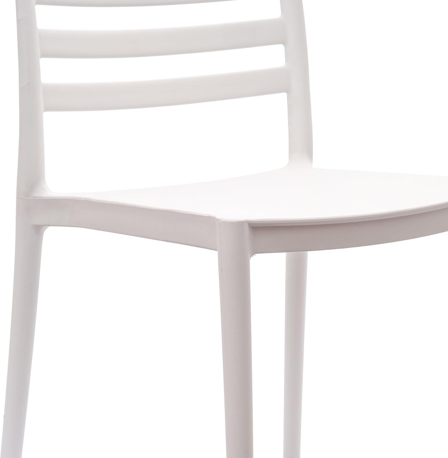 imageFlash Furniture Bridgeport Slat Back Patio Chair with Contoured Seat Commercial AllWeather Stacking Resin Chair UV Resistant IndoorOutdoor Black Set of 4White
