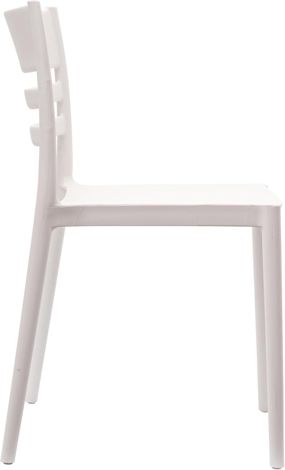imageFlash Furniture Bridgeport Slat Back Patio Chair with Contoured Seat Commercial AllWeather Stacking Resin Chair UV Resistant IndoorOutdoor Black Set of 4White