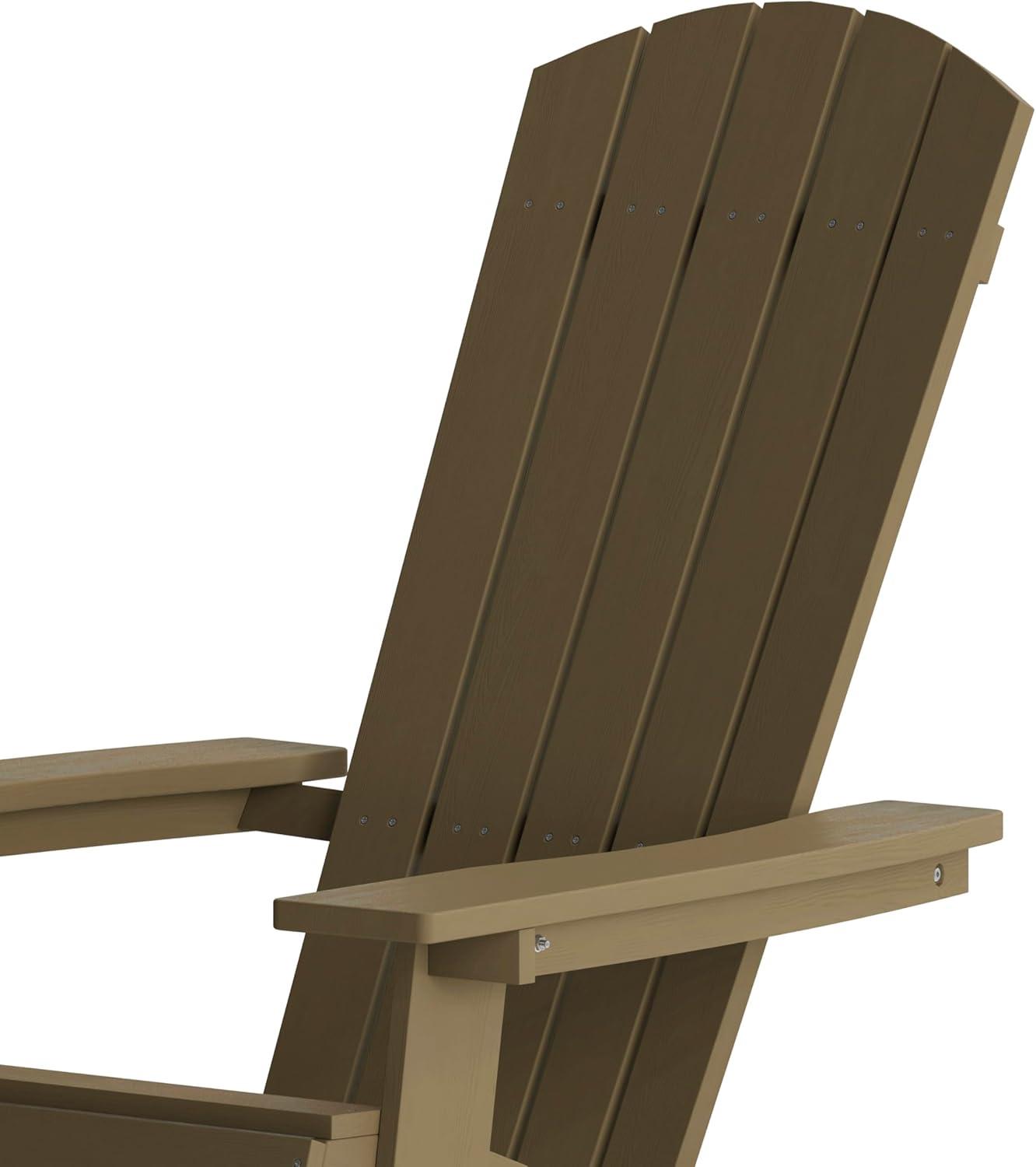 imageFlash Furniture Charlestown Commercial Folding Adirondack Chair Mahogany Poly Resin IndoorOutdoor Weather ResistantMahogany