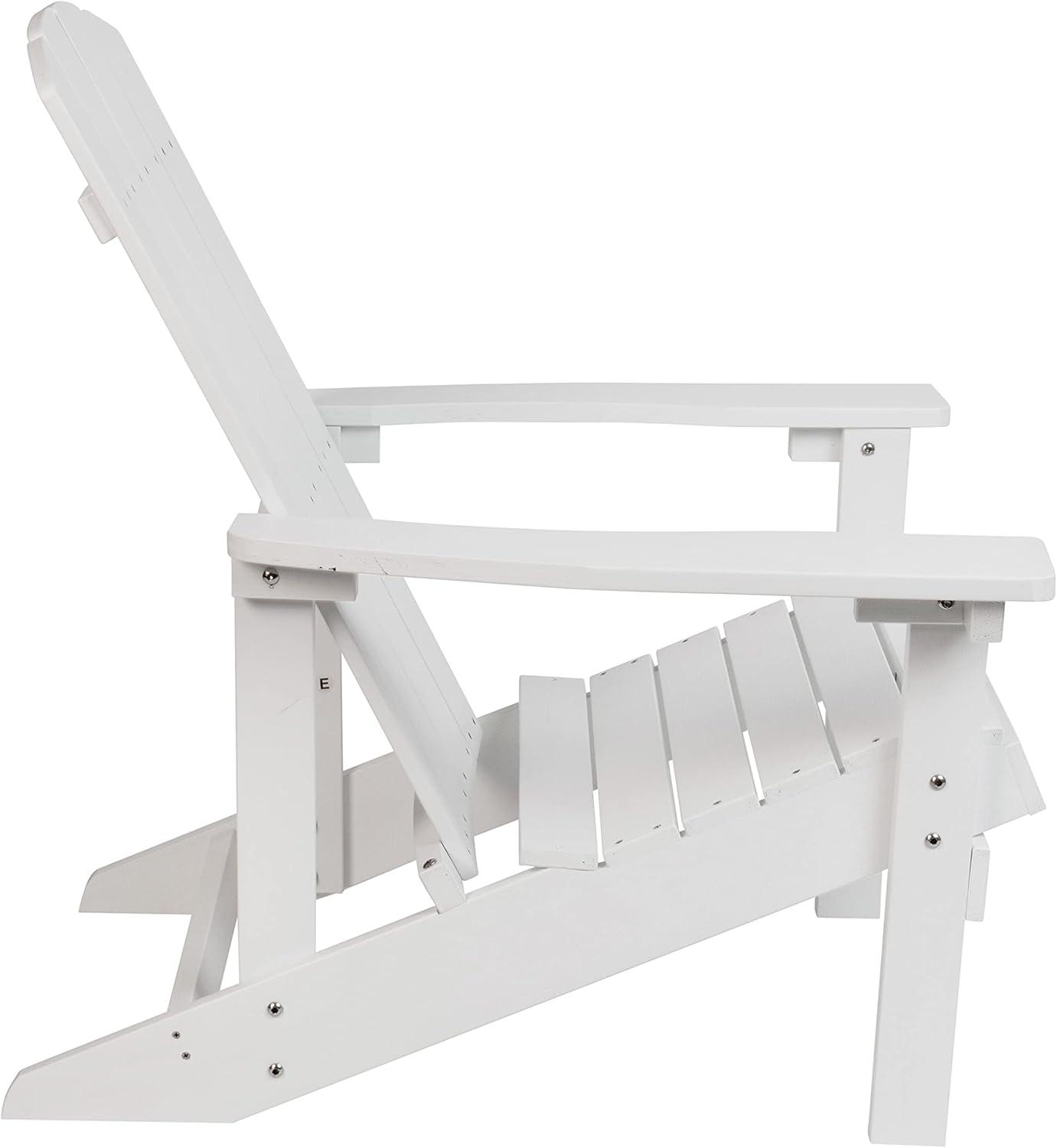 imageFlash Furniture Charlestown Commercial Grade IndoorOutdoor Adirondack Chair Weather Resistant Durable Poly Resin Deck and Patio Seating Slate GrayWhite