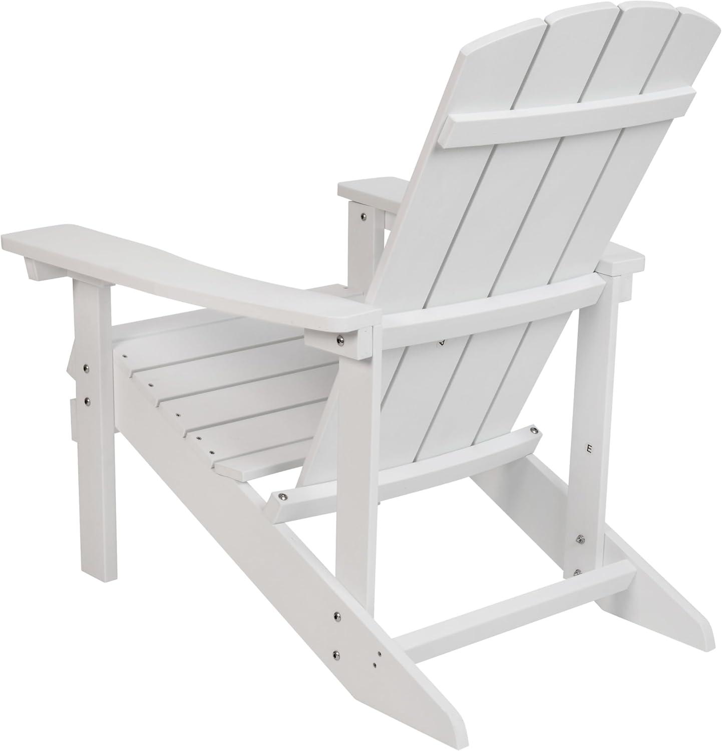 imageFlash Furniture Charlestown Commercial Grade IndoorOutdoor Adirondack Chair Weather Resistant Durable Poly Resin Deck and Patio Seating Slate GrayWhite