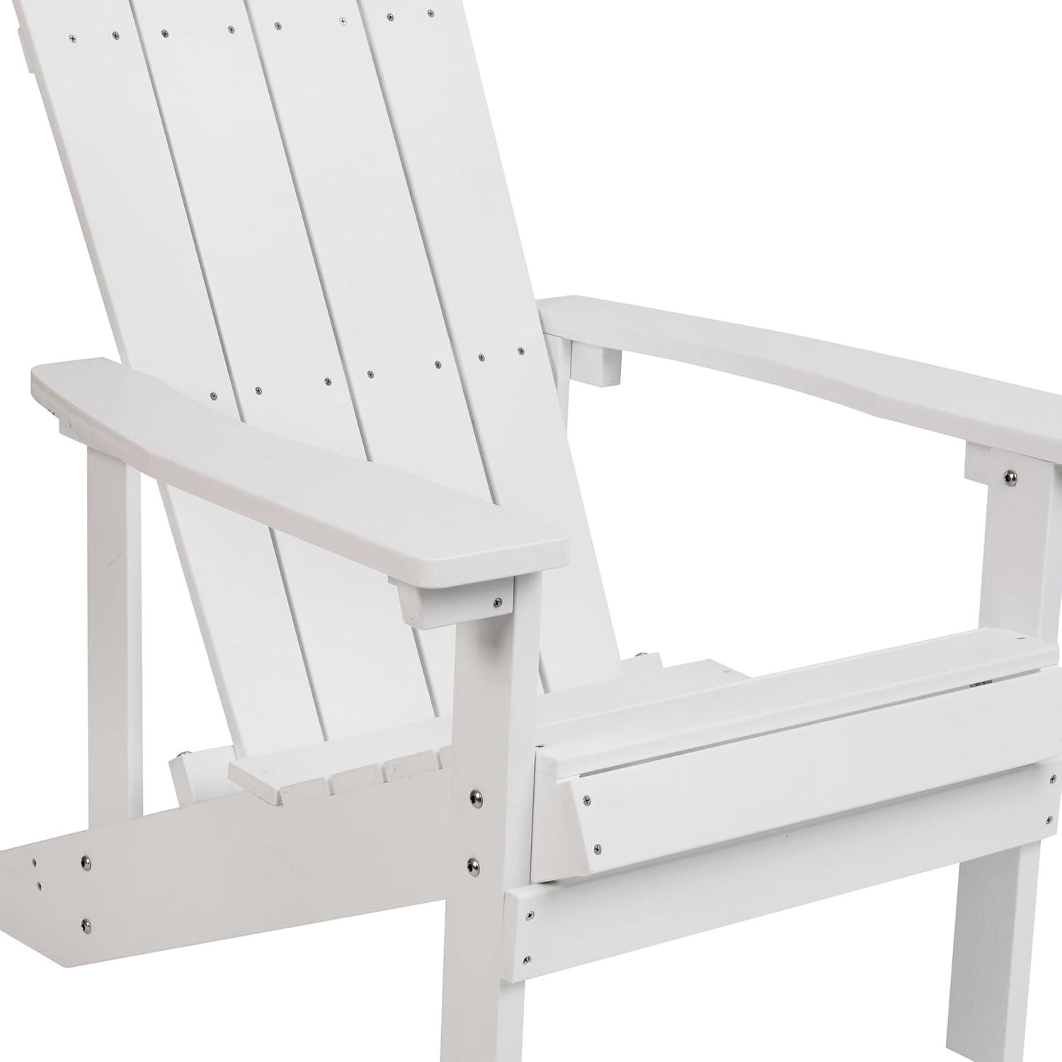 imageFlash Furniture Charlestown Commercial Grade IndoorOutdoor Adirondack Chair Weather Resistant Durable Poly Resin Deck and Patio Seating Slate GrayWhite