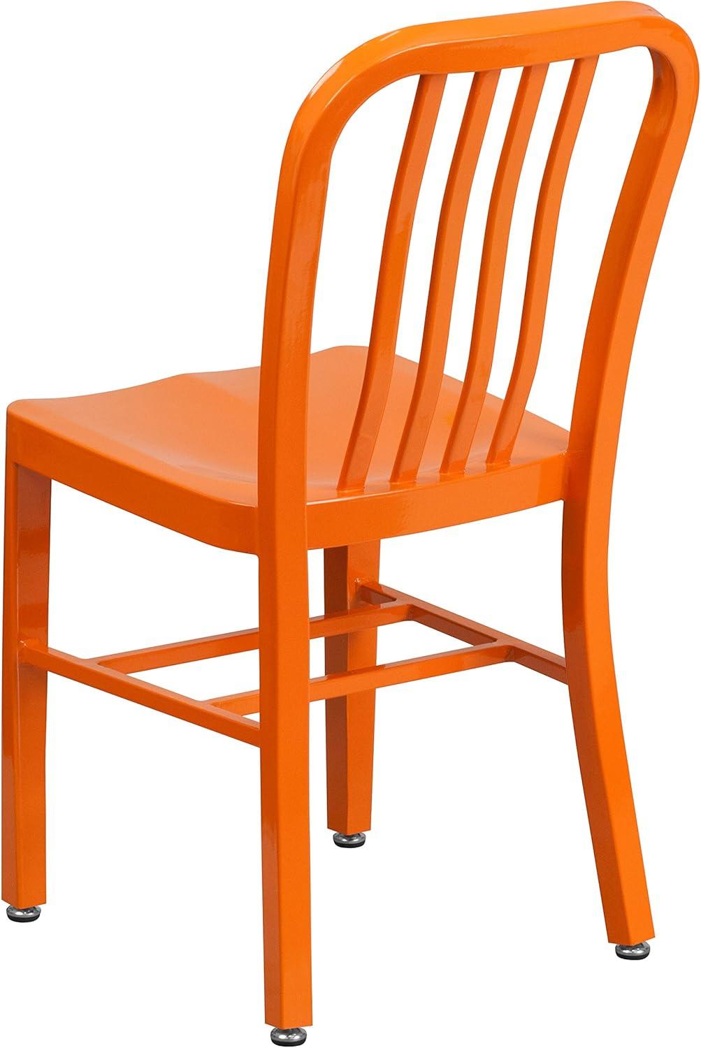 imageFlash Furniture Gael Commercial Grade 2 Pack Yellow Metal IndoorOutdoor ChairOrange