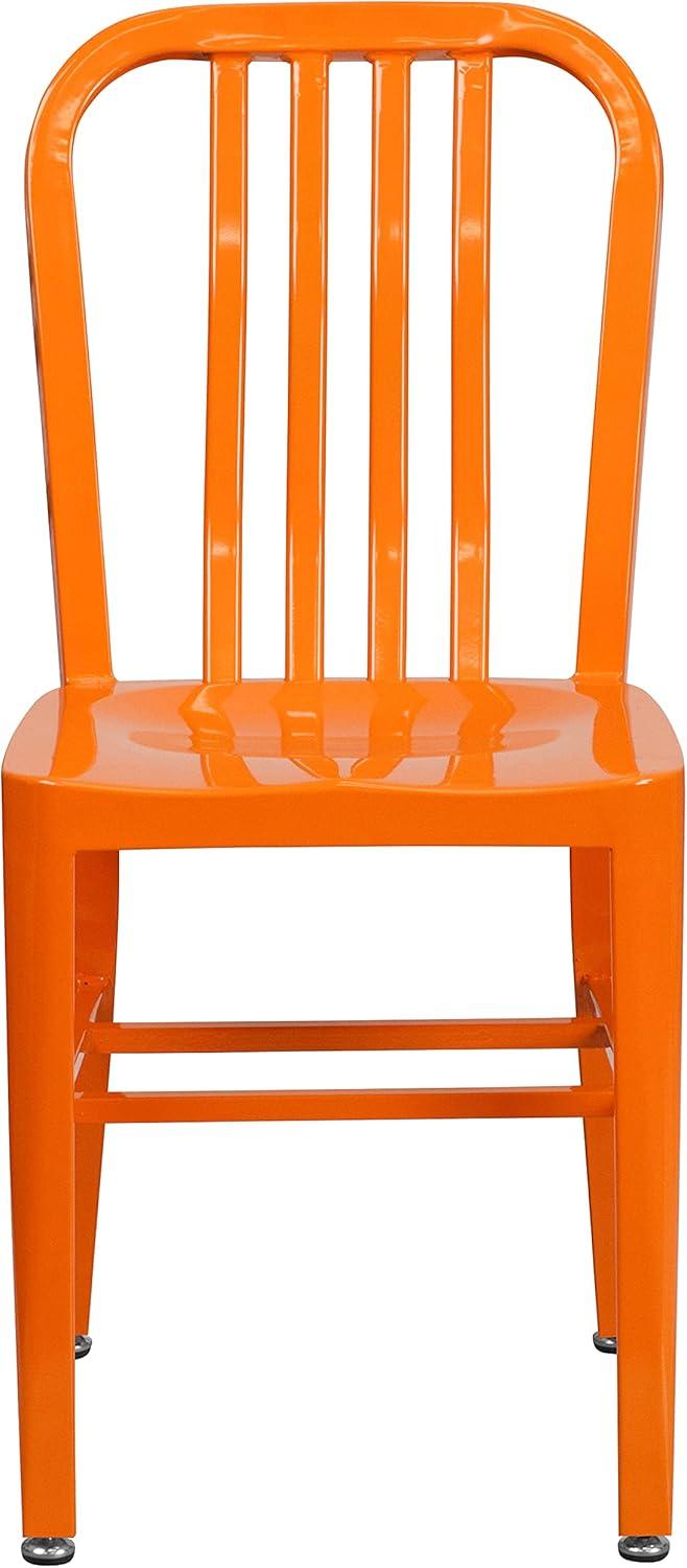 imageFlash Furniture Gael Commercial Grade 2 Pack Yellow Metal IndoorOutdoor ChairOrange