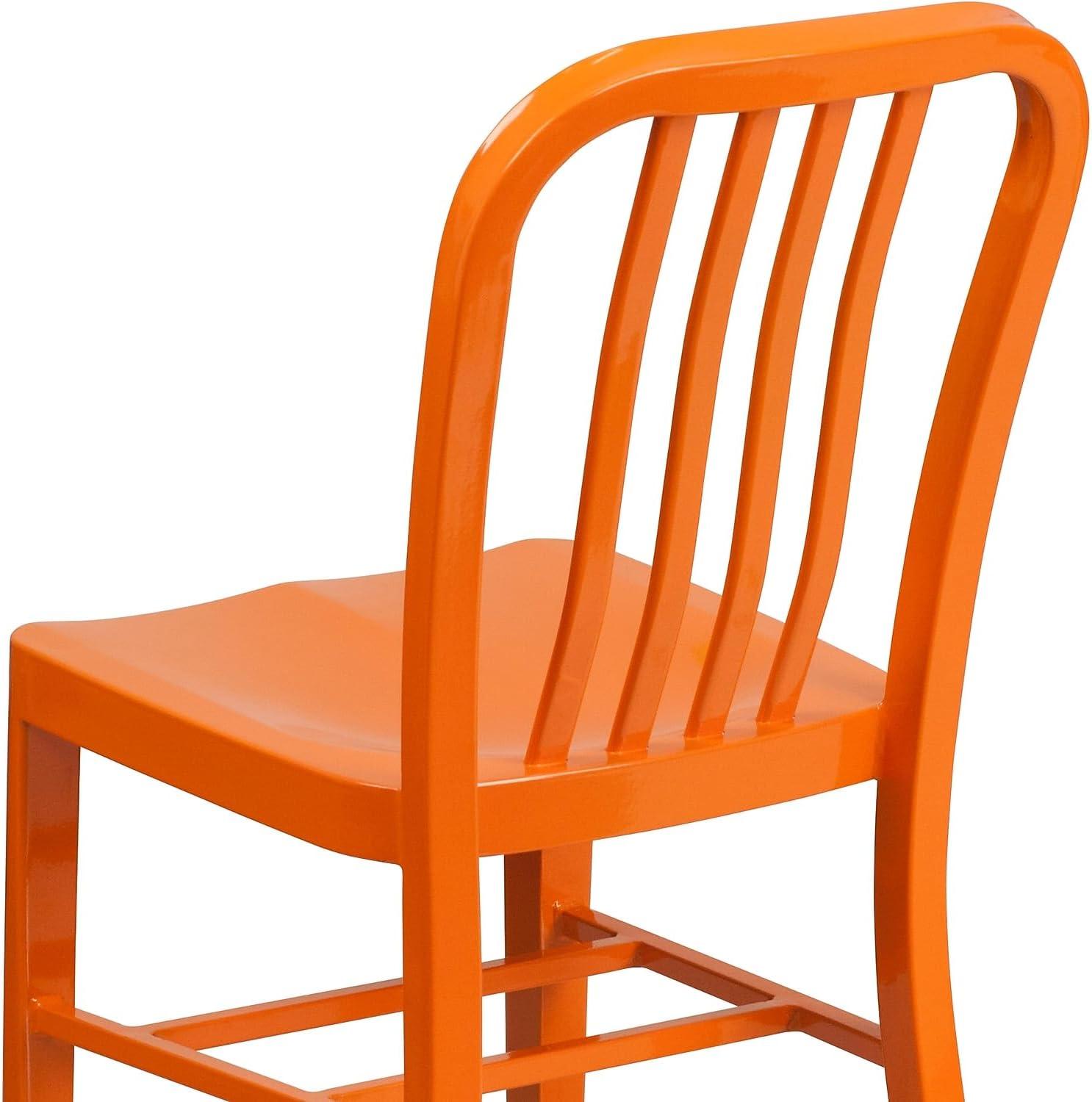 imageFlash Furniture Gael Commercial Grade 2 Pack Yellow Metal IndoorOutdoor ChairOrange