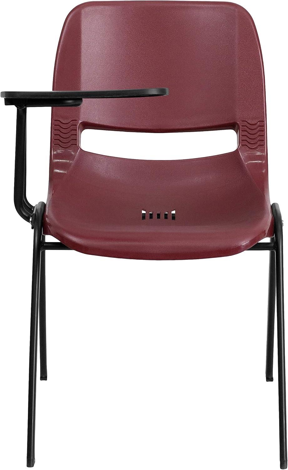 imageFlash Furniture HERCULES Series 661 lb Capacity Black Ergonomic Shell Stack Chair with Black Frame and 16 Seat HeightBurgundy