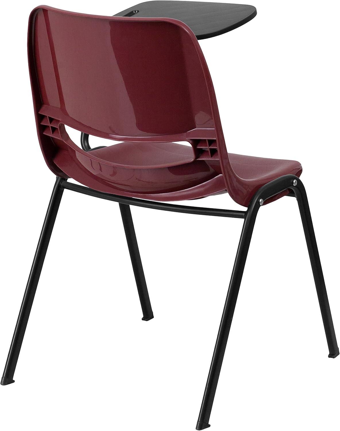 imageFlash Furniture HERCULES Series 661 lb Capacity Black Ergonomic Shell Stack Chair with Black Frame and 16 Seat HeightBurgundy
