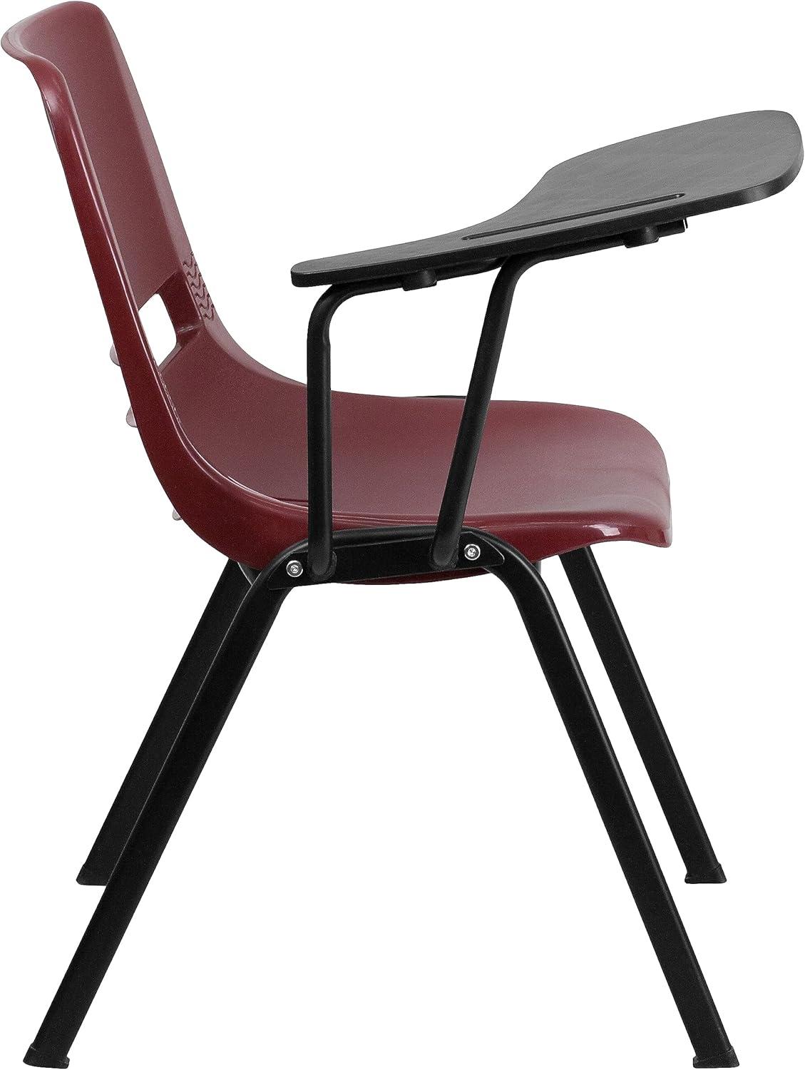 imageFlash Furniture HERCULES Series 661 lb Capacity Black Ergonomic Shell Stack Chair with Black Frame and 16 Seat HeightBurgundy