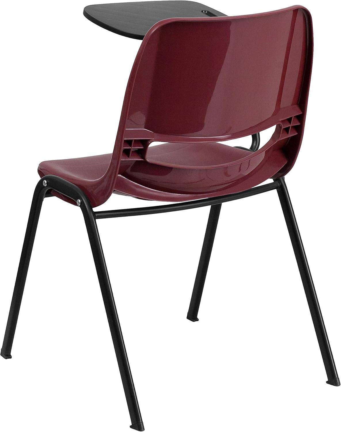 imageFlash Furniture HERCULES Series 661 lb Capacity Black Ergonomic Shell Stack Chair with Black Frame and 16 Seat HeightBurgundy