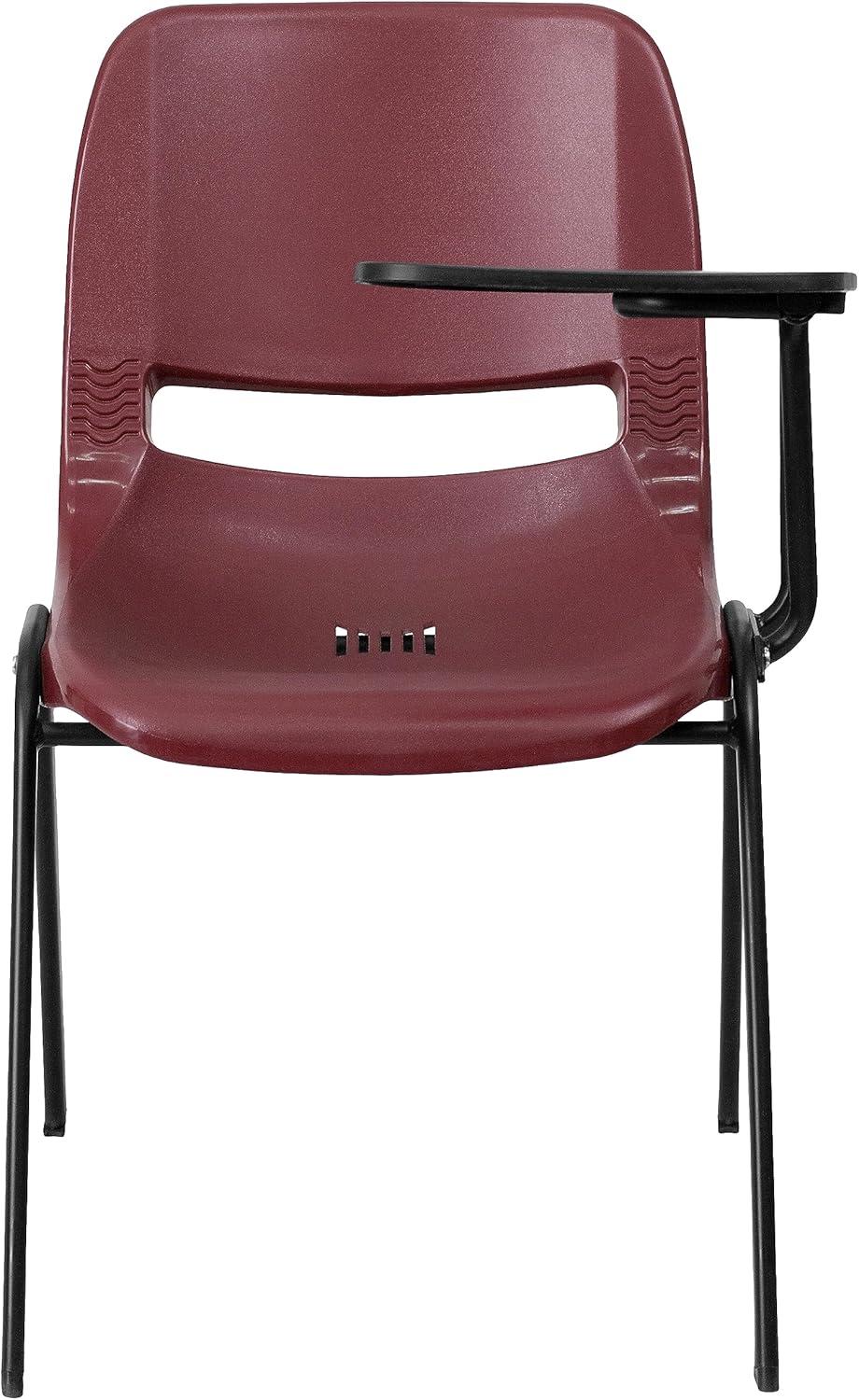 imageFlash Furniture HERCULES Series 661 lb Capacity Black Ergonomic Shell Stack Chair with Black Frame and 16 Seat HeightBurgundy