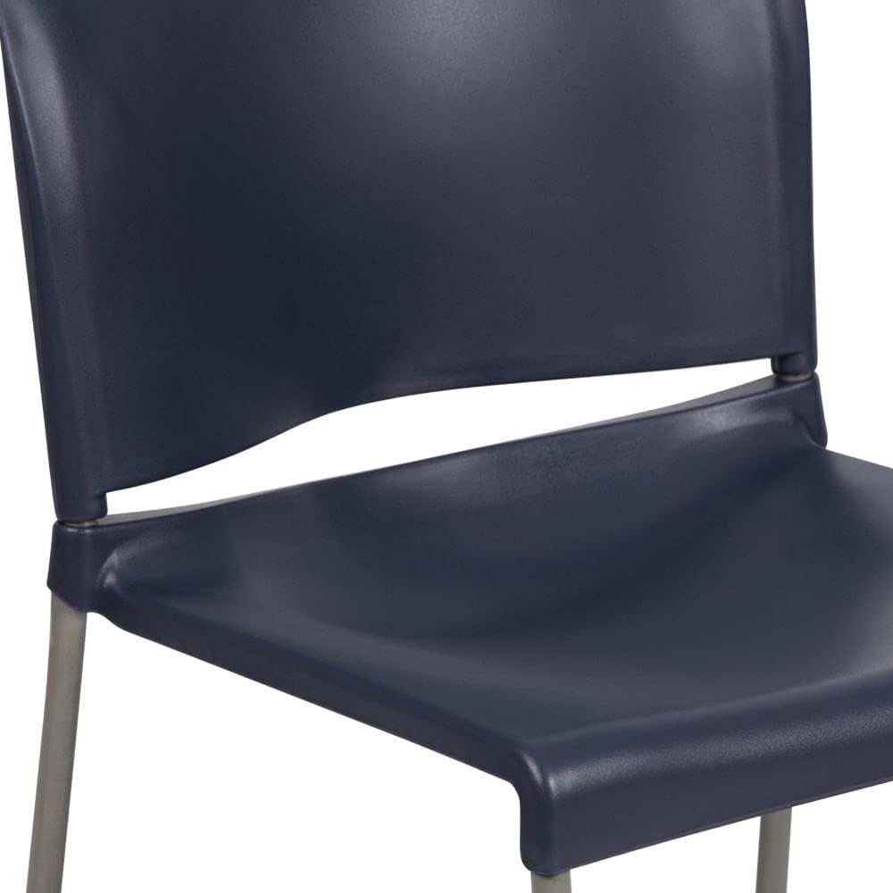 imageFlash Furniture HERCULES Series 880 lb Capacity Yellow Full Back Contoured Stack Chair with Gray Powder Coated Sled BaseNavy
