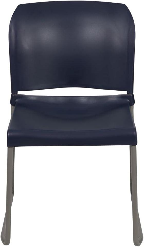 imageFlash Furniture HERCULES Series 880 lb Capacity Yellow Full Back Contoured Stack Chair with Gray Powder Coated Sled BaseNavy