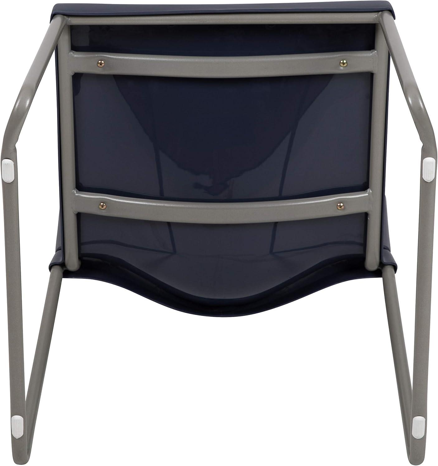 imageFlash Furniture HERCULES Series 880 lb Capacity Yellow Full Back Contoured Stack Chair with Gray Powder Coated Sled BaseNavy