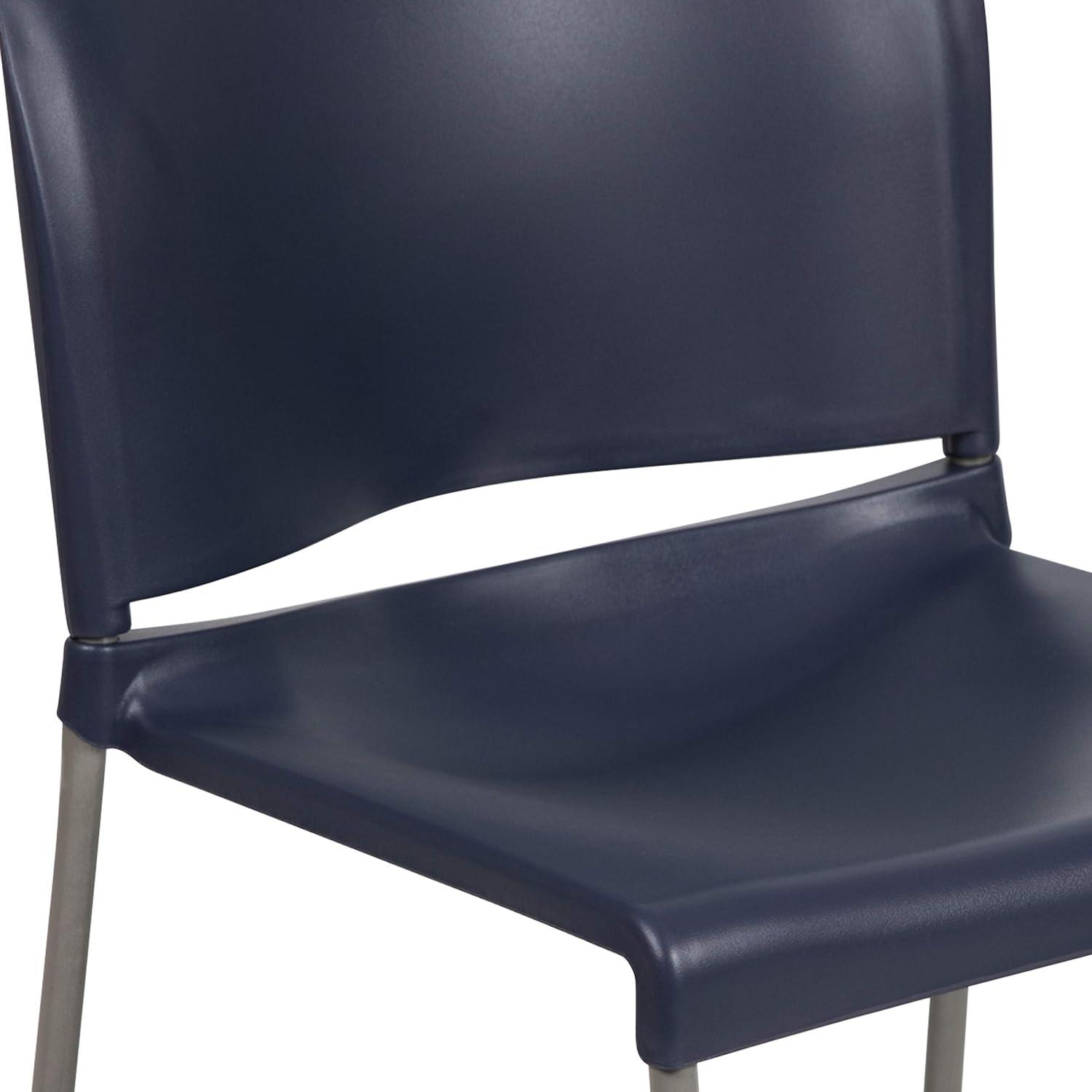 imageFlash Furniture HERCULES Series 880 lb Capacity Yellow Full Back Contoured Stack Chair with Gray Powder Coated Sled BaseNavy