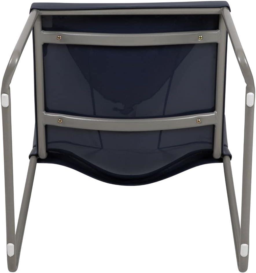 imageFlash Furniture HERCULES Series 880 lb Capacity Yellow Full Back Contoured Stack Chair with Gray Powder Coated Sled BaseNavy