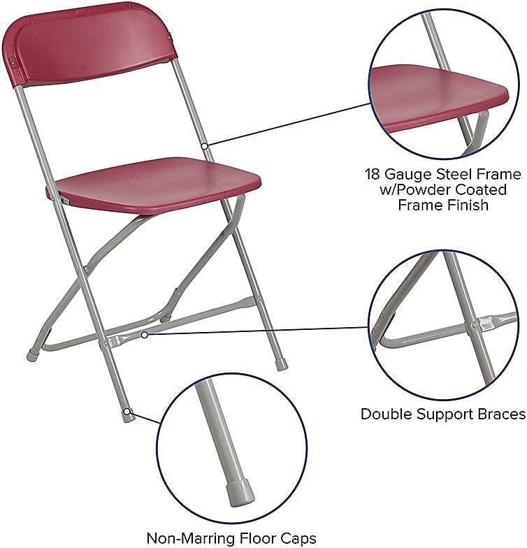 imageFlash Furniture Hercules Series Plastic Folding Chair White 4 Pack 650LB Weight Capacity Comfortable Event ChairLightweight Folding ChairRed
