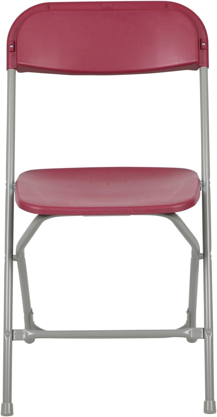 imageFlash Furniture Hercules Series Plastic Folding Chair White 4 Pack 650LB Weight Capacity Comfortable Event ChairLightweight Folding ChairRed