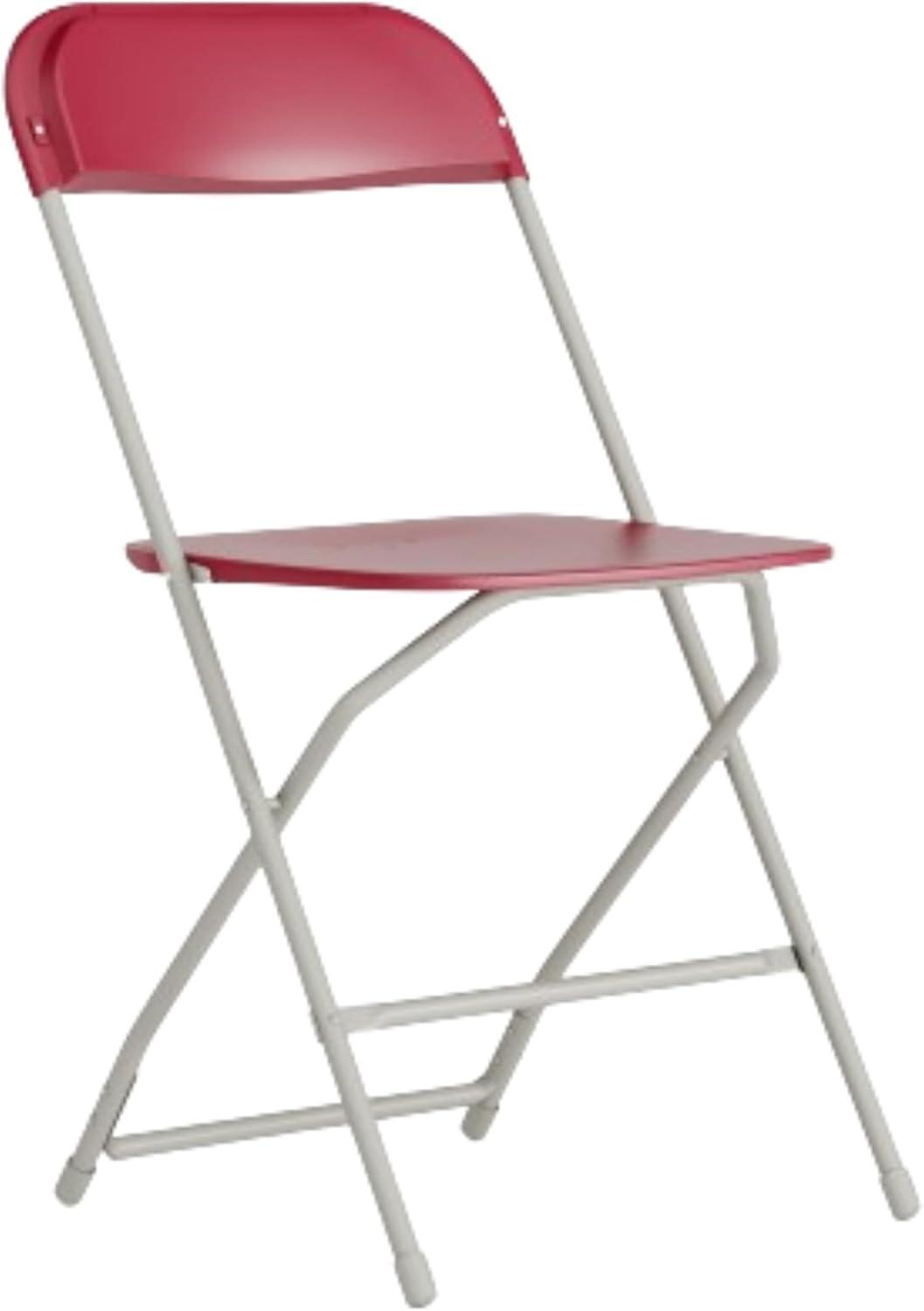 imageFlash Furniture Hercules Series Plastic Folding Chair White 4 Pack 650LB Weight Capacity Comfortable Event ChairLightweight Folding ChairRed