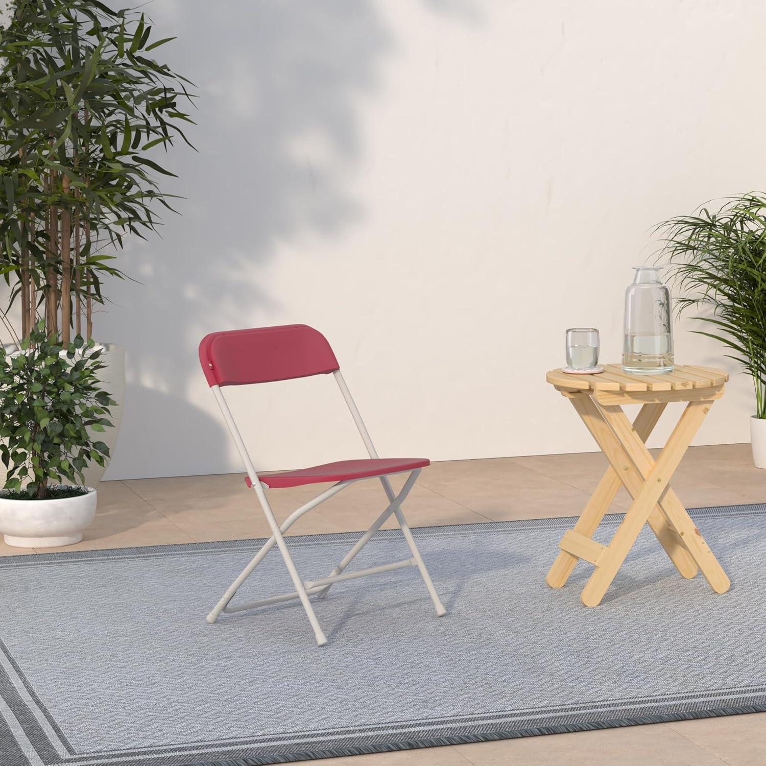 imageFlash Furniture Hercules Series Plastic Folding Chair White 4 Pack 650LB Weight Capacity Comfortable Event ChairLightweight Folding ChairRed