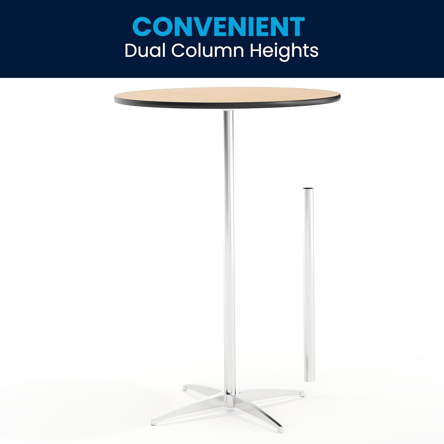 imageFlash Furniture Lars 36 Round Wood Cocktail Table with 30 and 42 Columns Wood Bar Height Table for Commercial or Residential Use NaturalNatural