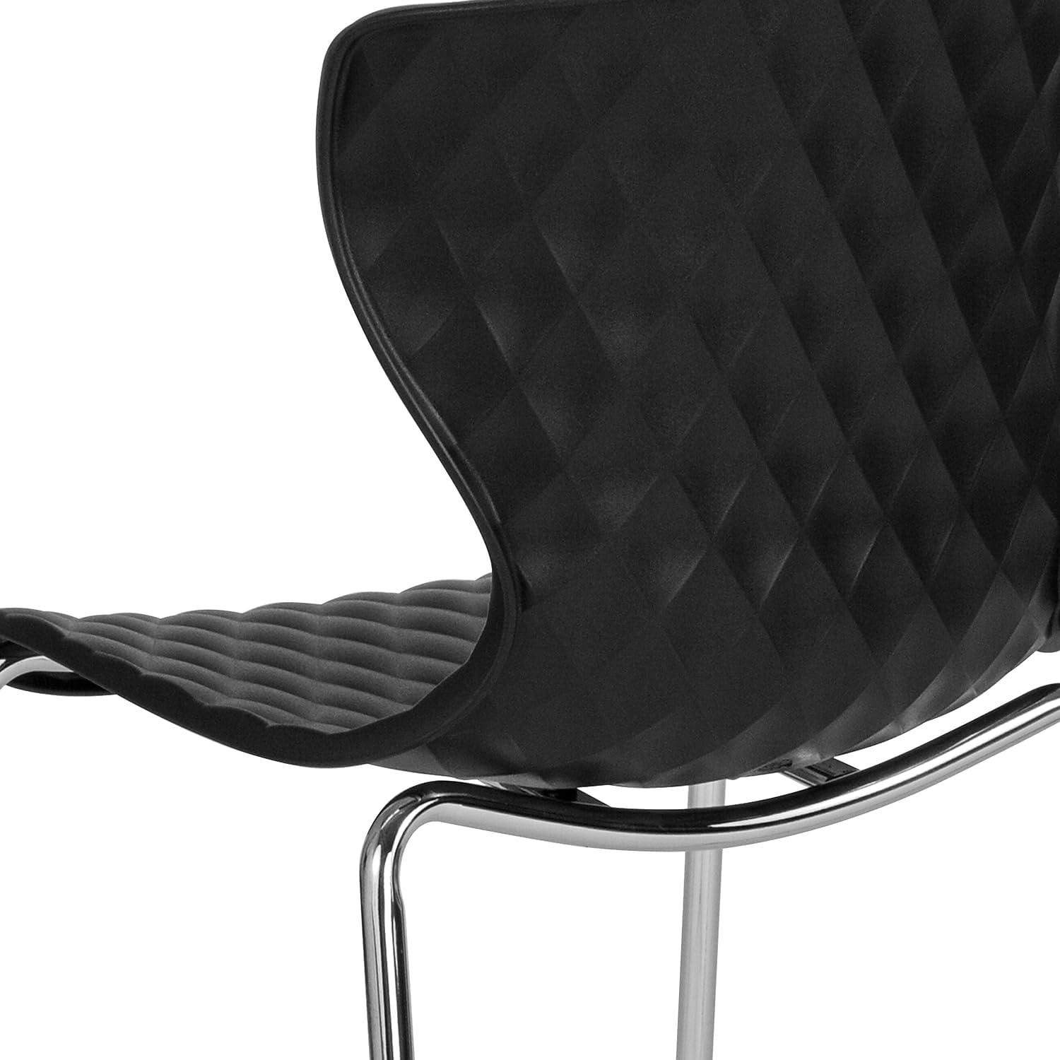 imageFlash Furniture Lowell Contemporary Design Citrus Green Plastic Stack ChairBlack