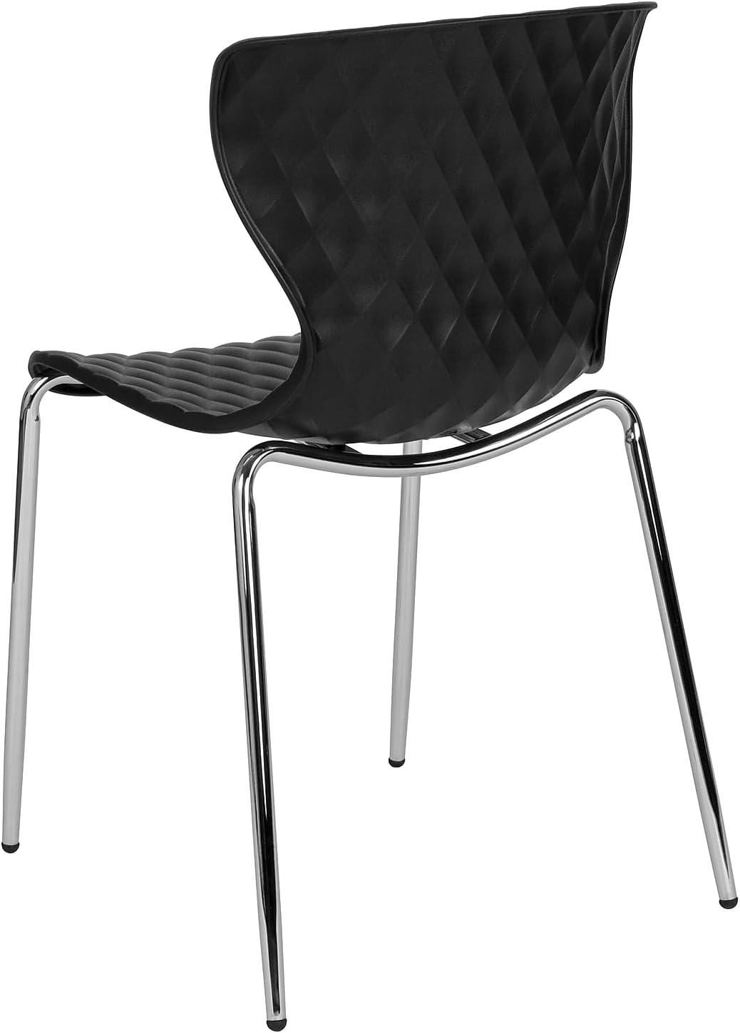 imageFlash Furniture Lowell Contemporary Design Citrus Green Plastic Stack ChairBlack