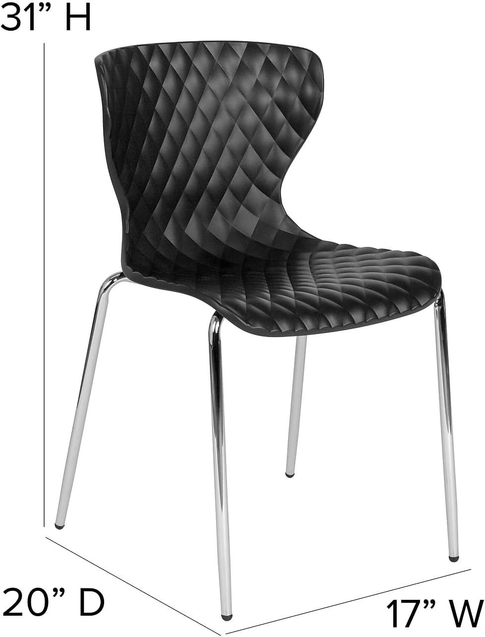 imageFlash Furniture Lowell Contemporary Design Citrus Green Plastic Stack ChairBlack