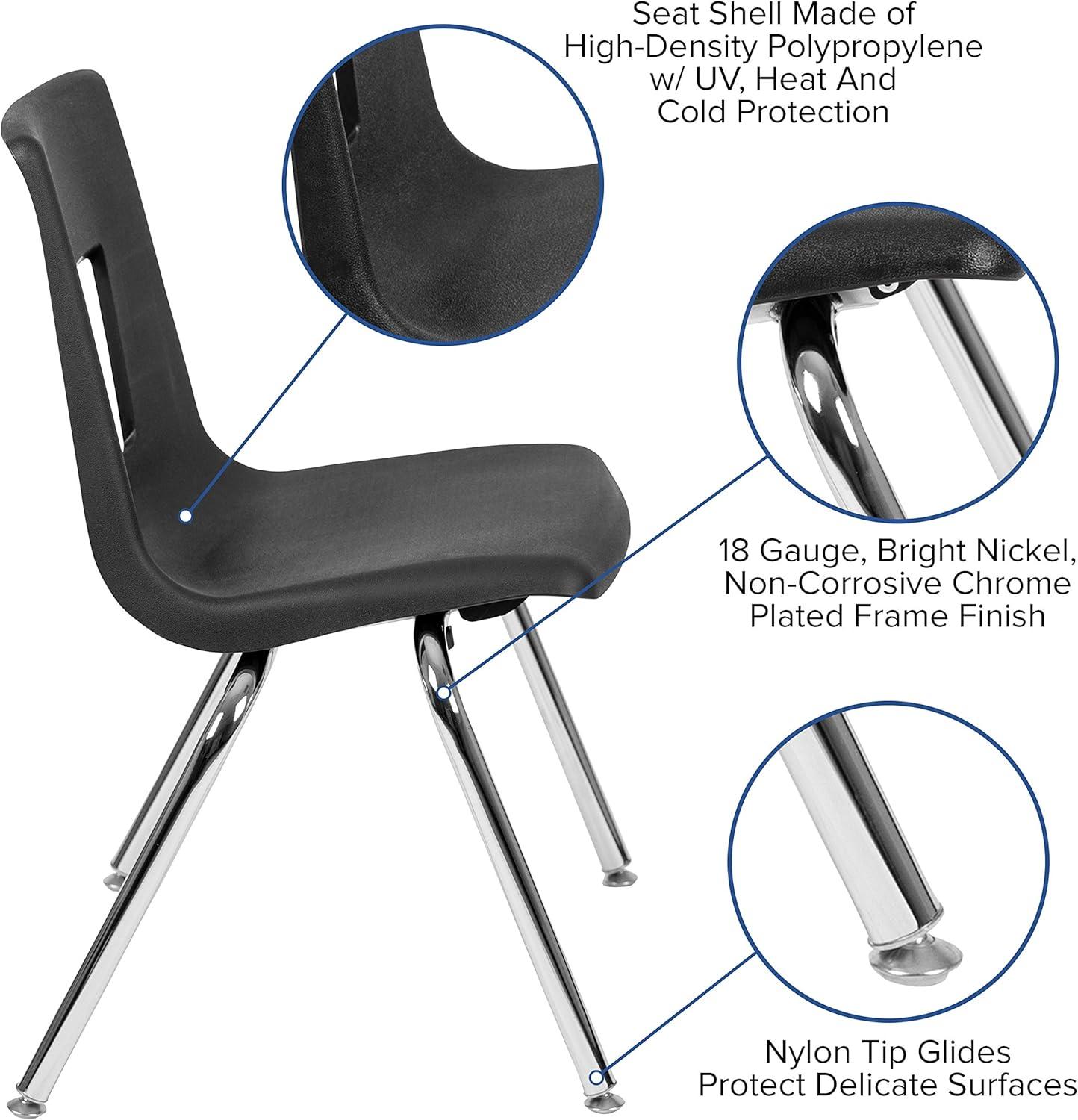 imageFlash Furniture Mickey Advantage Black Student Stack School Chair 12inchBlack