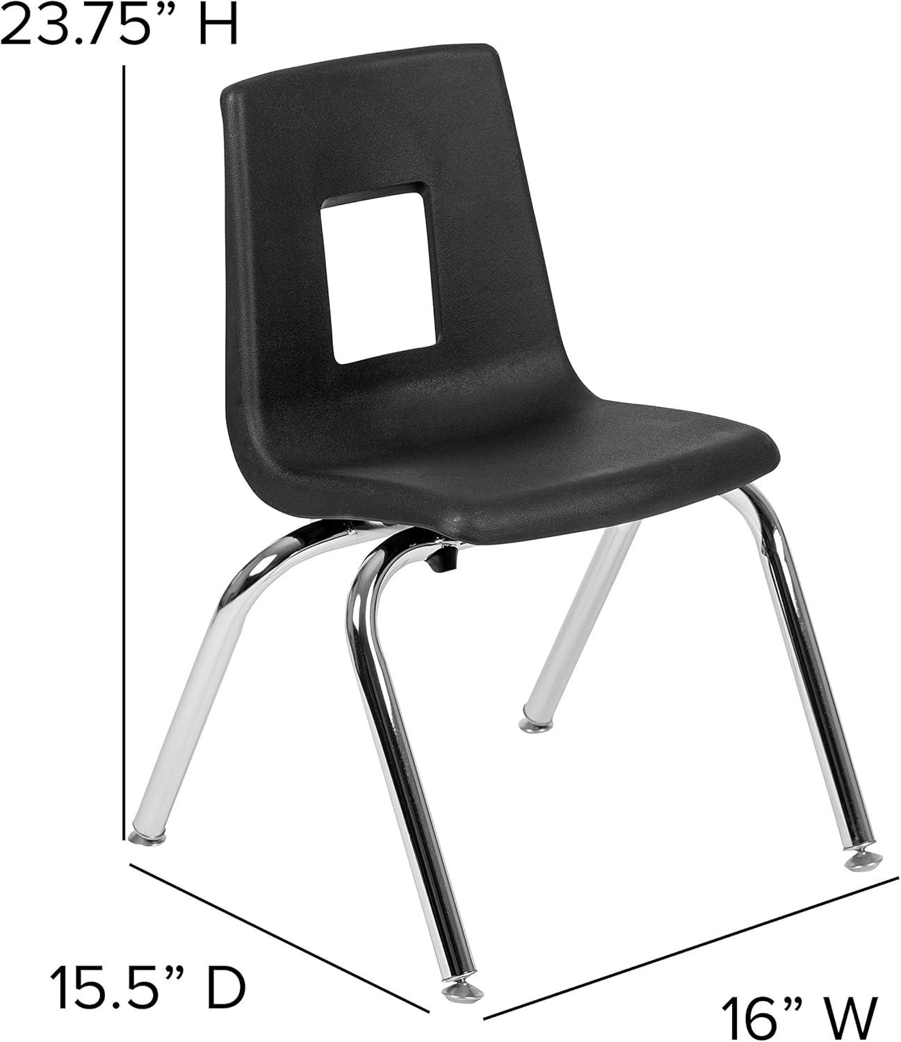 imageFlash Furniture Mickey Advantage Black Student Stack School Chair 12inchBlack