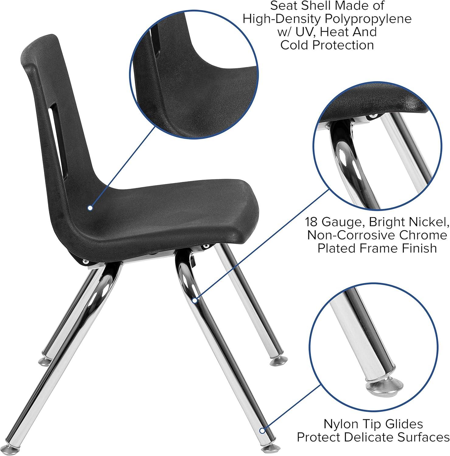 imageFlash Furniture Mickey Advantage Black Student Stack School Chair 12inchBlack