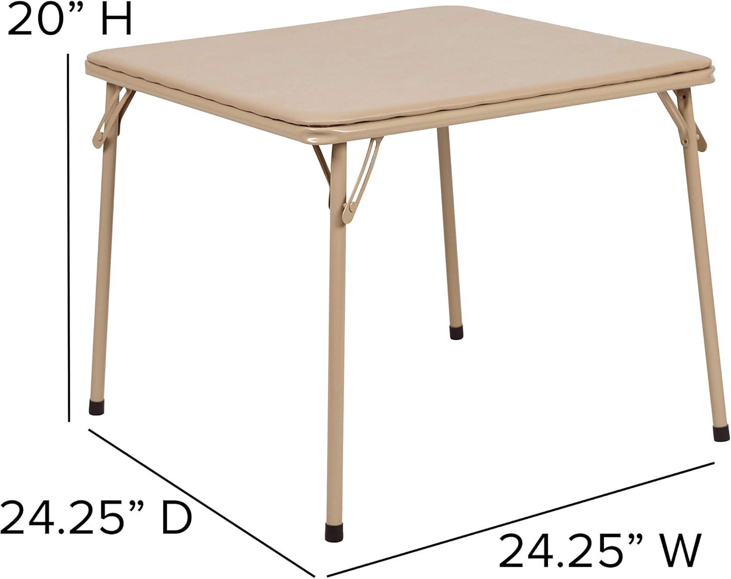 imageFlash Furniture Mindy Kids 3Piece Folding Square Table and Chairs Set for Daycare and Classrooms Childrens Activity TableChairs Set MulticolorTan
