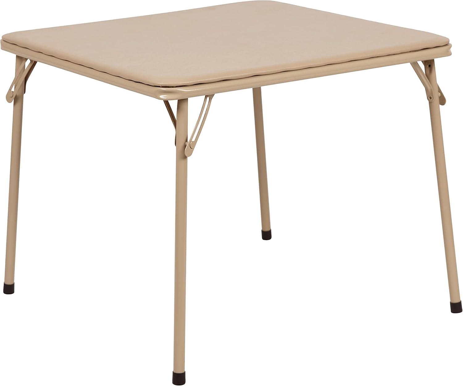 imageFlash Furniture Mindy Kids 3Piece Folding Square Table and Chairs Set for Daycare and Classrooms Childrens Activity TableChairs Set MulticolorTan