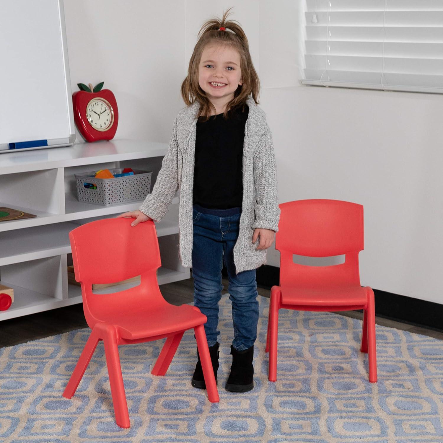 imageFlash Furniture Whitney 2 Pack Green Plastic Stackable School Chair with 105 Seat HeightRed