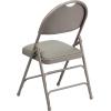 Flash Furniture 4 Pack HERCULES Series Ultra-Premium Triple Braced Burgundy Fabric Metal Folding Chair with Easy-Carry Handle(Gray Vinyl/Gray Frame)
