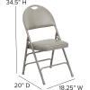 Flash Furniture 4 Pack HERCULES Series Ultra-Premium Triple Braced Burgundy Fabric Metal Folding Chair with Easy-Carry Handle(Gray Vinyl/Gray Frame)