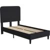 Flash Furniture Addison Queen Size Platform Bed with Fabric Upholstered Headboard, Timeless Low-Profile Queen Bed Frame with Headboard, Light Gray(Charcoal)