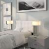 Flash Furniture Bedford Box Stitch Tufted Upholstered Twin Size Headboard in Black Fabric(White)