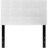 Flash Furniture Bedford Box Stitch Tufted Upholstered Twin Size Headboard in Black Fabric(White)